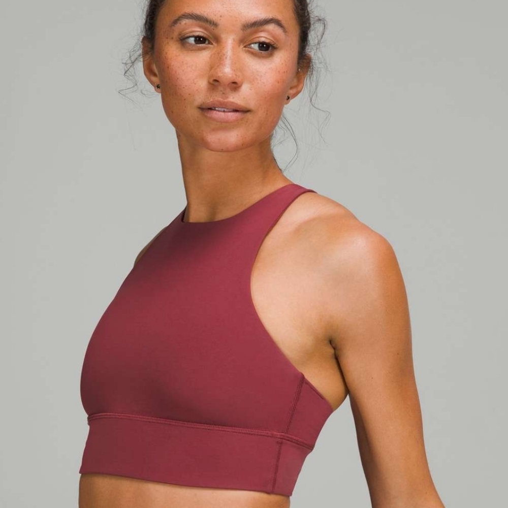 Lululemon Energy High-Neck Longline Tough Bra Mulled Wine 10